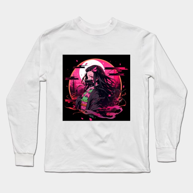 night nezuko Long Sleeve T-Shirt by WabiSabi Wonders